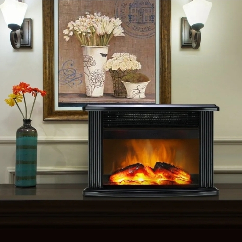 NWT Modern Black Electric Fireplace Heater